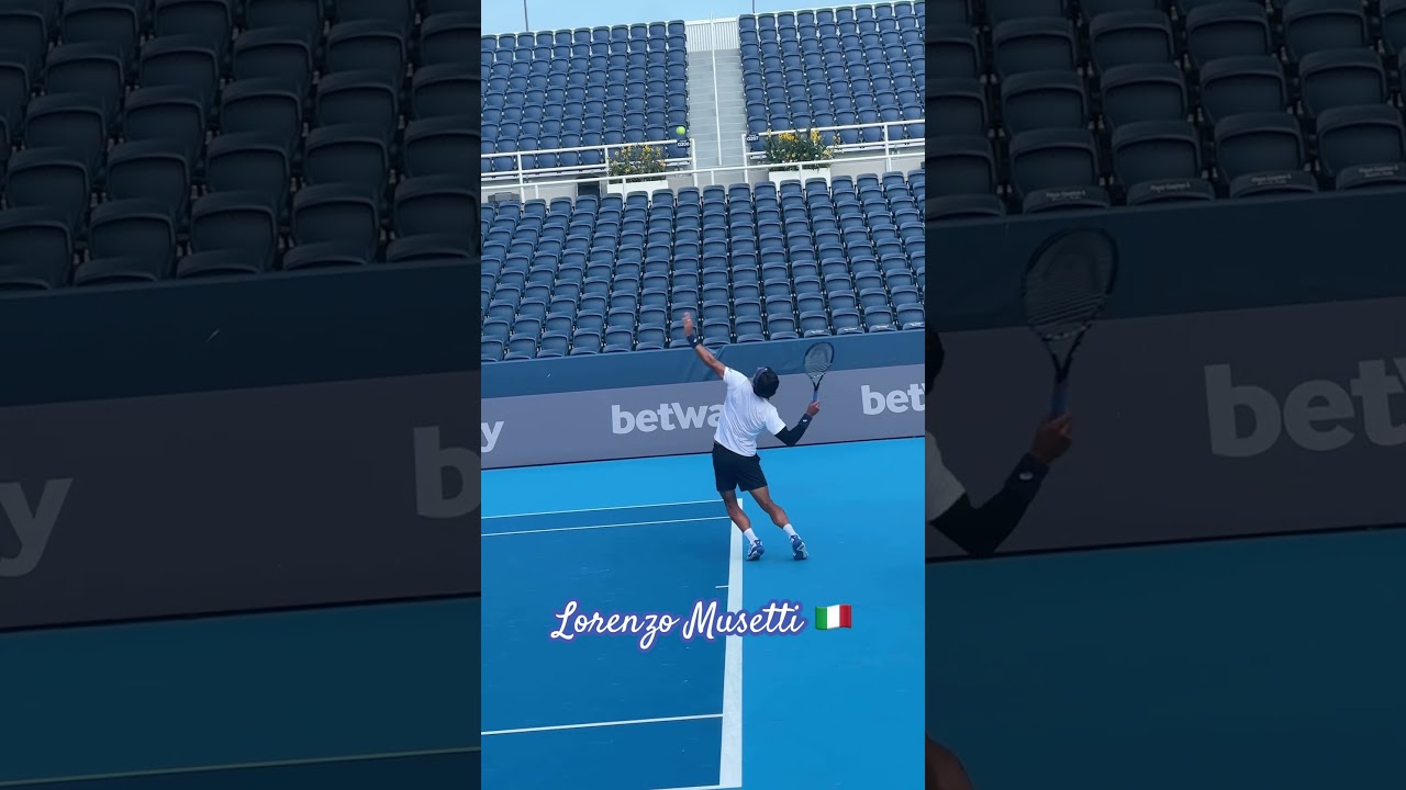Lorenzo Musetti - slow motion serve at Cincinnati Open