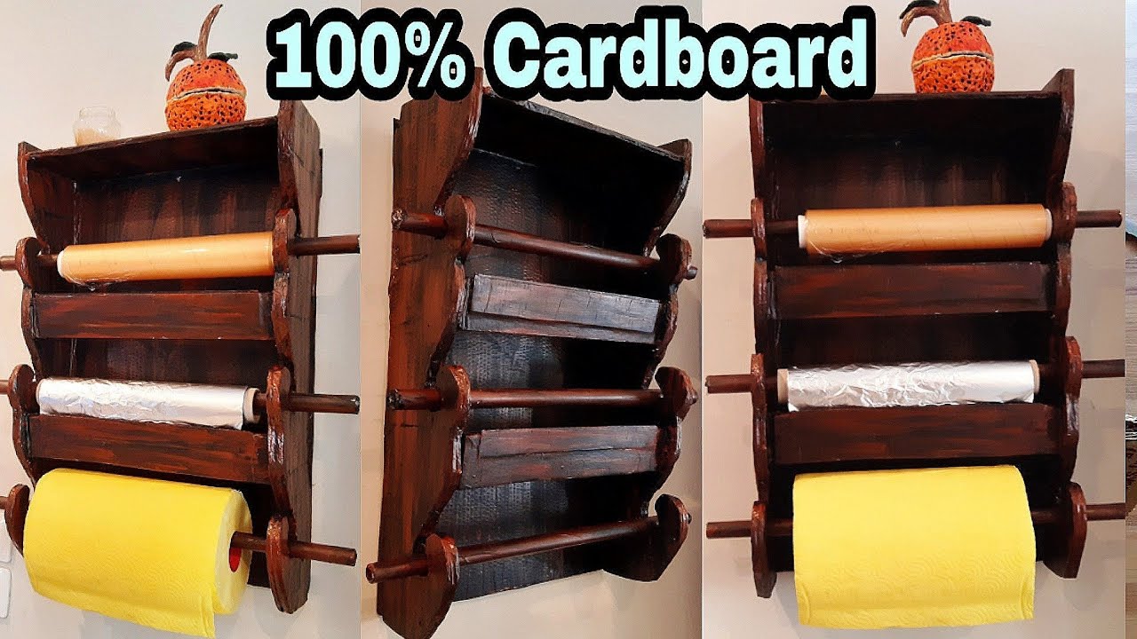 #diy #cardboardshelf DIY Kitchen Organizer/ Cardboard Wall Rack For