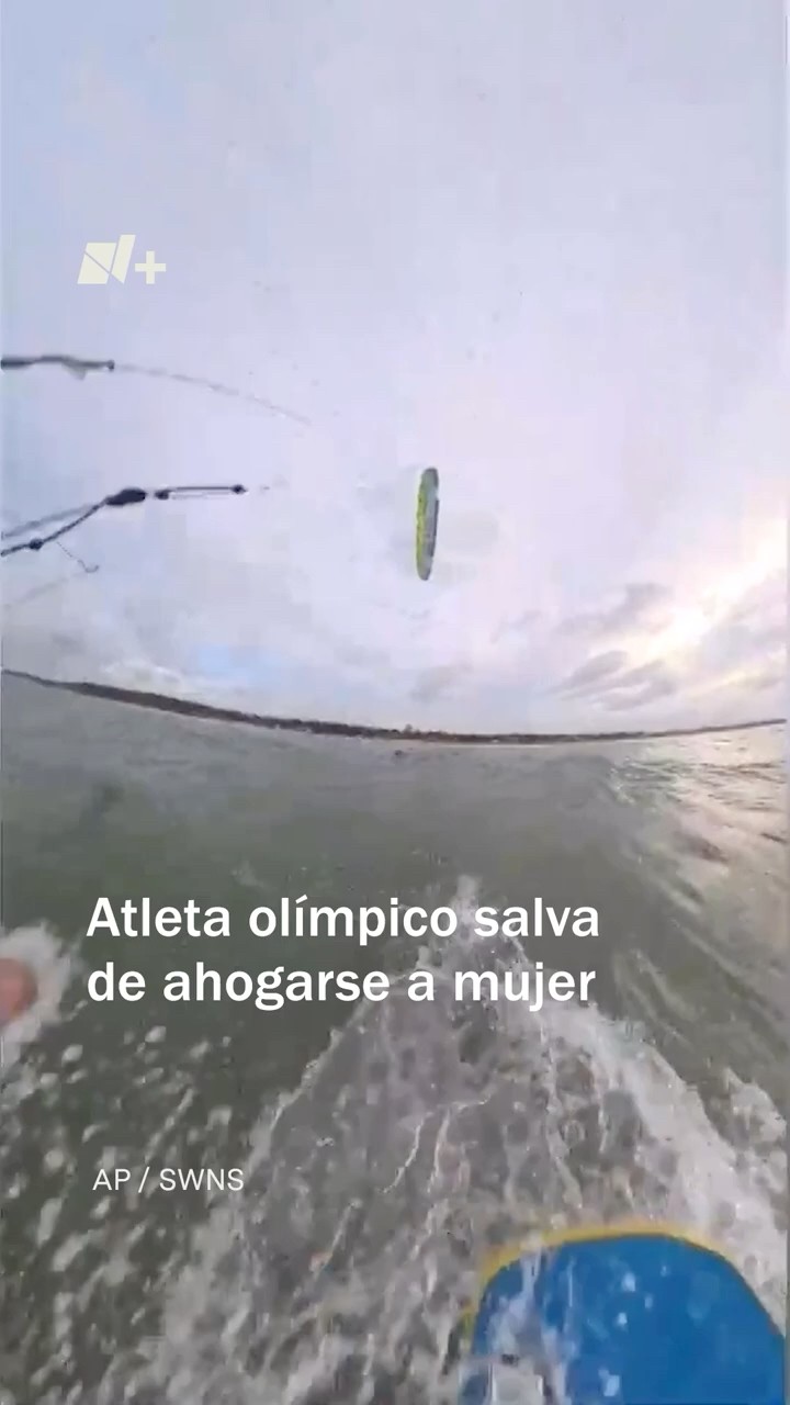 Atleta olímpico de Kitesurf rescata a mujer a punto de ahogarse - N+ #shorts