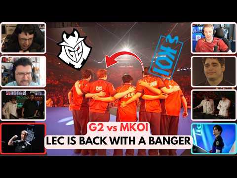 Streamers React to G2 BEATING MKOI in a CRAZY SERIES | LEC 2026 Highlights