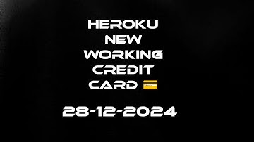 Heroku new credit card | How to get heroku cc | New working cc bin | how to get free Heroku credit c