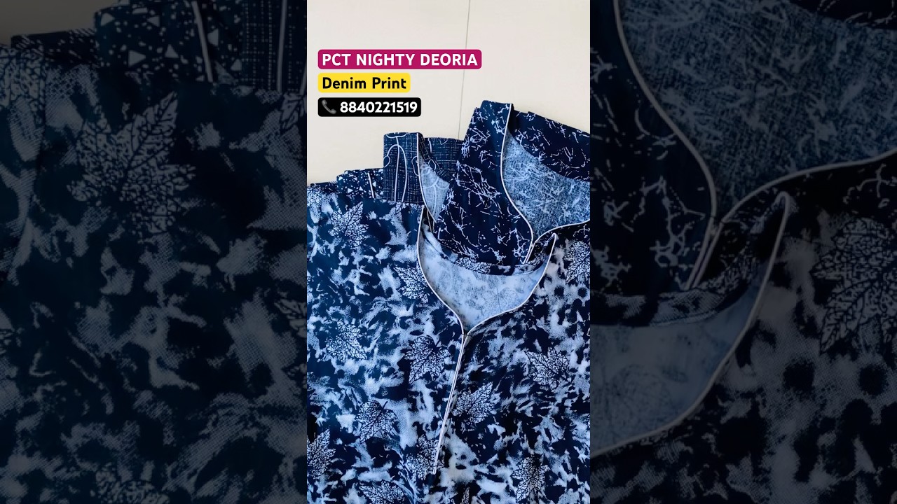 Cotton Nighty Online Shopping | Premium Quality | Denim Print Nighty | PCT NIGHTY DEORIA 