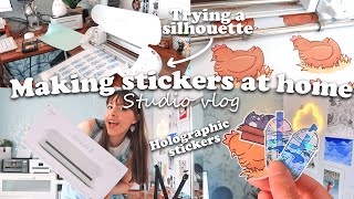 Making stickers at home for my small business  Trying a silhouette for the first time *review*