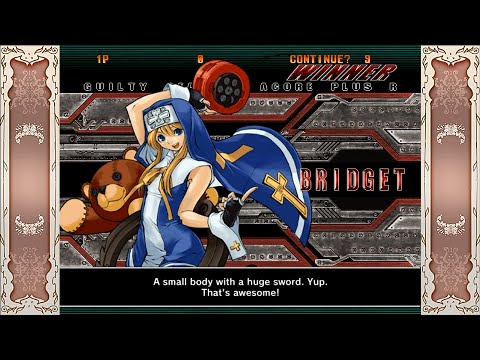 All Bridget Win Quotes | Guilty Gear XX Accent Core Plus R