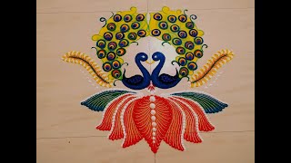 Peacock Rangoli Design for Diwali | Easy & Beautiful Peacock Rangoli Designs | Lotus Rangoli Designs screenshot 4
