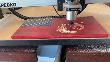 CNC carving USMC Flag