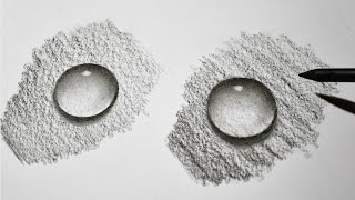 very easy 3d water drop drawing tutorial how to draw water drops charcoal pencil drawing