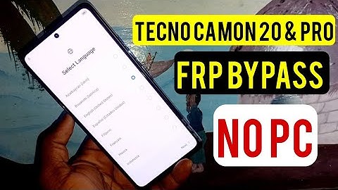 Tecno Camon 20 (Ck6, Ck7n) Frp Bypass Android13/Tecno Camon 20 Pro Google Account Remove |Without Pc