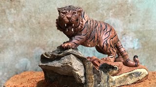 Carved tiger standing on wood hugging natural stone | TUAN WOOD CARVINGS by TUAN WOOD CARVINGS 4,238 views 2 years ago 4 minutes, 55 seconds