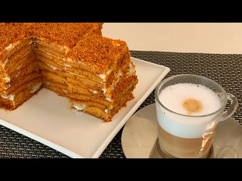 Медовик за 30 минут . Простой , ленивый без раскатки коржей.