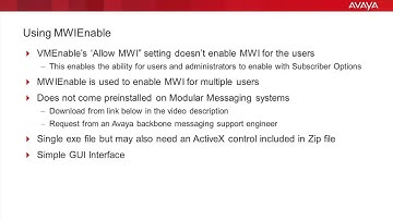 Using MWIEnable for Modular Messaging with Exchange back end systems
