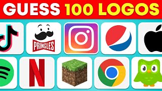 Guess The Logo In 3 Seconds | 100 Famous Logos | Logo Quiz