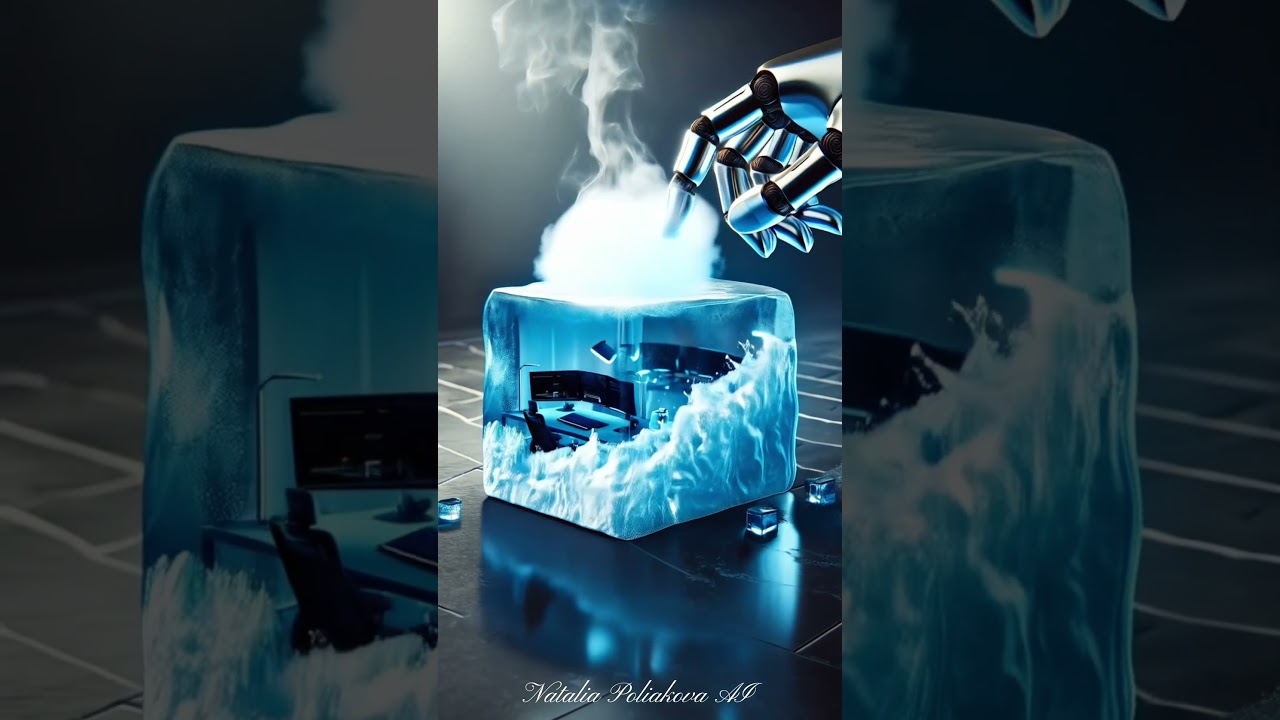 AI Cinematic Animation | Futuristic Robot & Melting Ice Cube | Sci-Fi Short