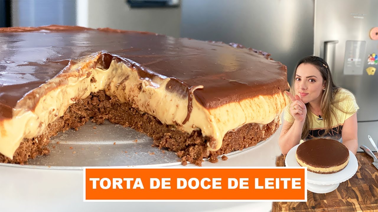 TORTA DE DOCE DE LEITE COM CHOCOLATE - Simplesmente a mais gostosa e fácil