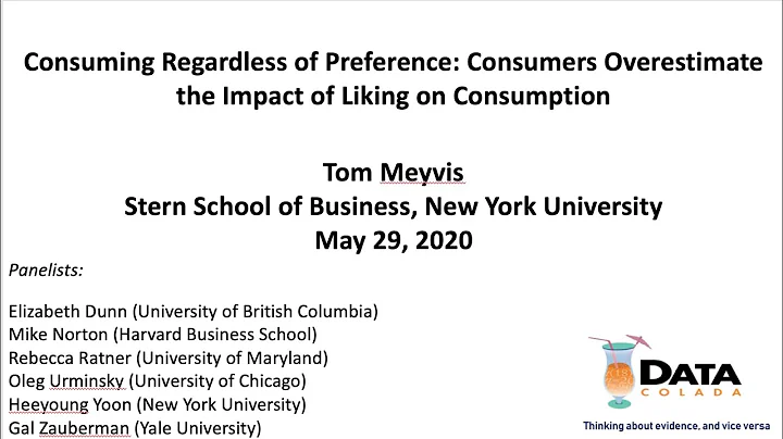 Tom Meyvis (New York University) - Data Colada Seminar Series (29 May 2020)