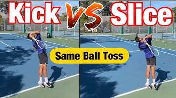 Kick serve and slice serve from the same ball toss