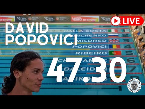 David Popovici LIVE after he goes 47.30