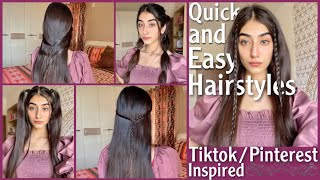 4 quick & easy hairstyles | heatless hairstyles (tiktok & pinterest inspired) | Nazila Sitaishi