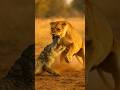 Lioness fighting with Crocodile