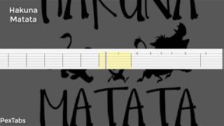 Video thumbnail of "Lion King - hakuna Matata -Guitar Tabs"