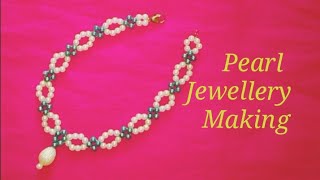 DIY PEARL NECKLACE MAKING tutorial / Jewellery Making / Handmade Jewelry #myhomecrafts #handmade