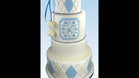 Snowflake Sweater Argyle Pattern Winter Wedding Cake Decorating How-To Video Tutorial Part 13
