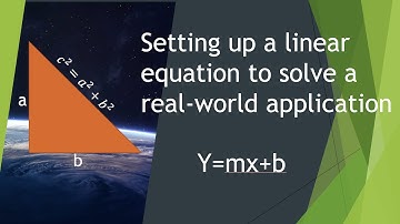 How to Setting up a linear equation to Solve a Real-World Application.