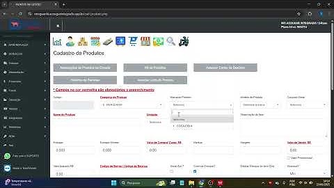 Cadastro de produtos P4 - Parte final