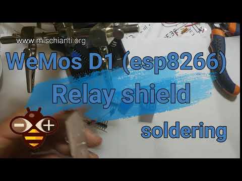WeMos D1 relay shield soldering process