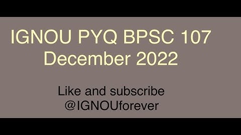 IGNOU PYQ BPSC 107 December 2022