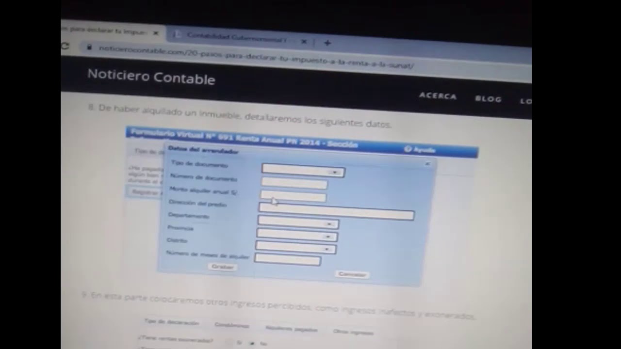 DECLARACIÓN DEL IMPUESTO A LA RENTA - YouTube