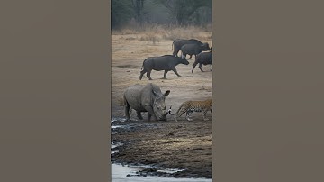 Leopard attack Rhino - Amazing Animals #wildliferescue #wildlifeentertainment #leopard