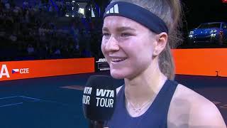 Karolina Muchova "I'm Not Telling!" 😂 Post-Match Reaction vs Mertens | Porsche Tennis Grand Prix