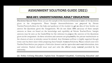 MAE 01 SOLVED ASSIGNMENT 2021/ PDF SOLVED WATSAPP 6203869593 #ignou