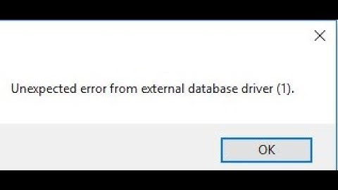 Unexpected error from external database driver (1). || Solved 100%