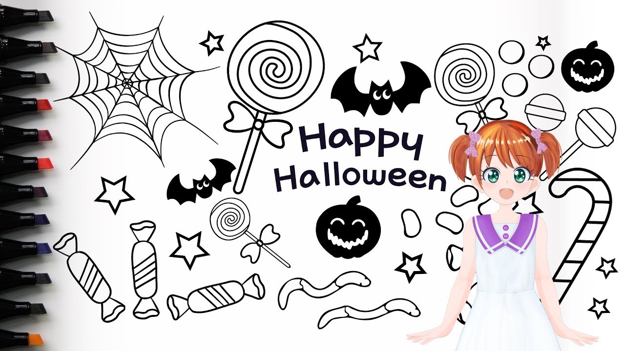 Color with Bora | Halloween Coloring Page | Halloween Candy | Free Printable