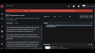 Codewars | Transportation on vacation | Python 8 kyu Profile