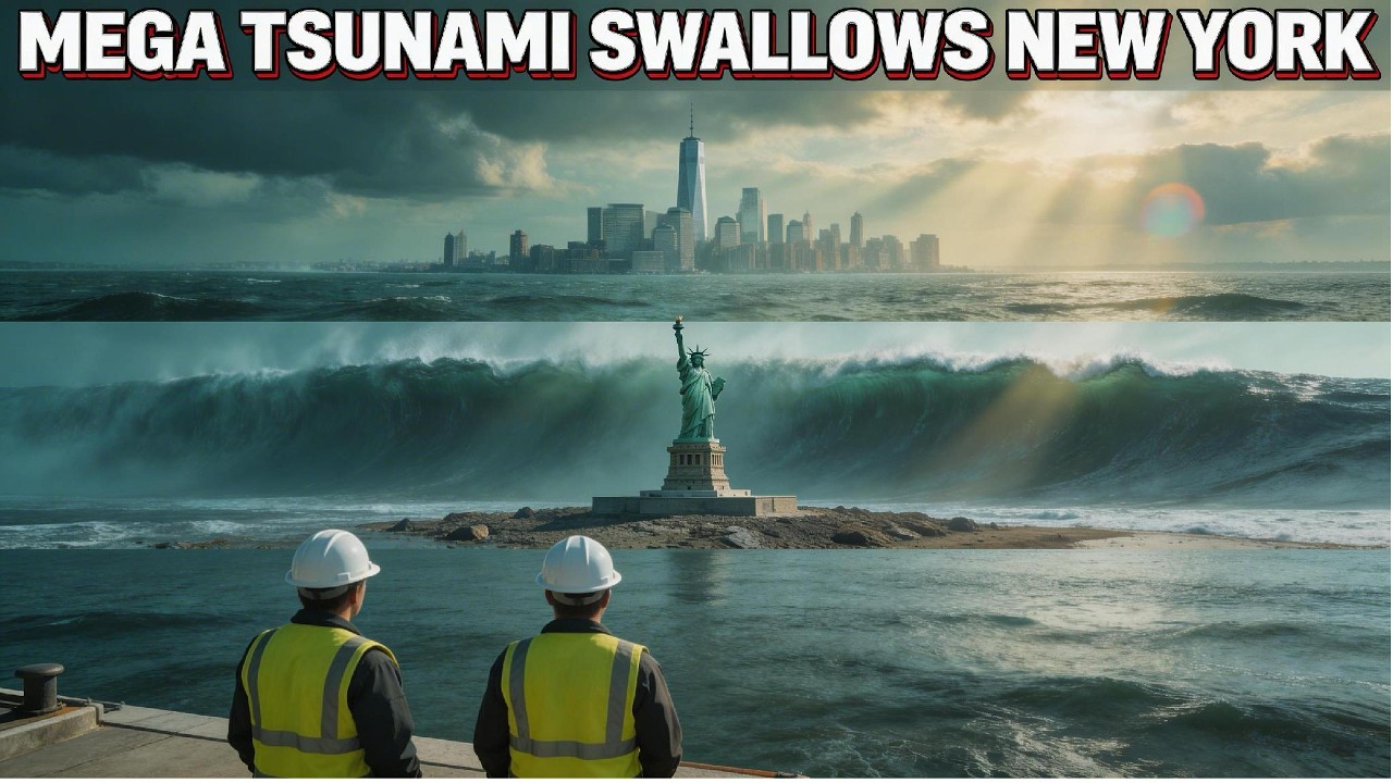 Mega Tsunami Swallows New York City 🌊👽 | AI Disaster Simulation - YouTube