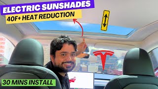 NEW Motorized Electric Sun Roof Shades For Tesla Model Y (OEM Sunshades | EASY Install) #tesla