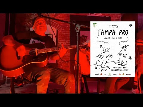STEVE CABALLERO PLAYS ACOUSTIC FOR TAMPA PRO 2022 AT THE BRICKS YBOR CITY
