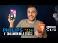 1100 Lumen Bulb Test - Philips Hue Compared to LIFX