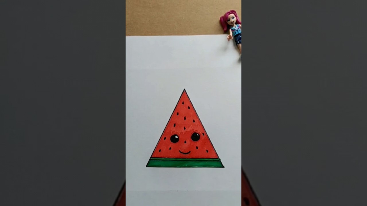 How to make a Watermelon with Triangle Shape🍉🔺👩‍🎨 