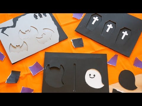 うわ！おばけだ！ハロウィンパーティー招待状作り。　making invitation