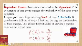 Concept probability of dependent events Pg  204