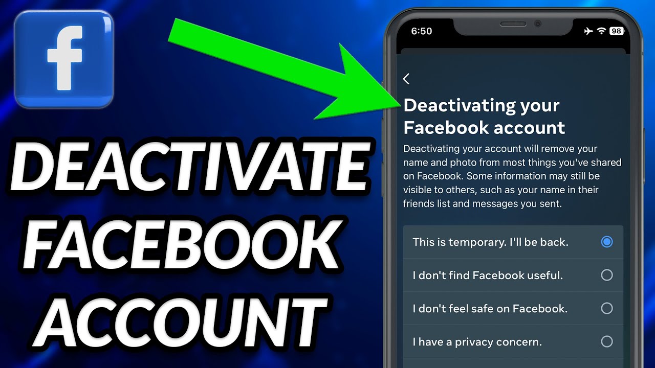 How To Deactivate Facebook Account 2023 YouTube