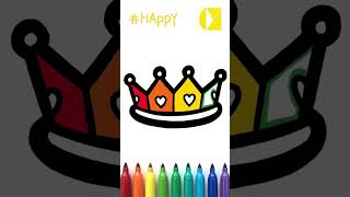 How To Draw A Crown 1 | Easy Drawing, Rainbow Painting & Coloring for the Family Shorts