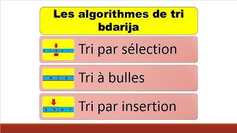 #Les_algorithmes 11 (cours complet sur les algorithmes de tri #bdarija)