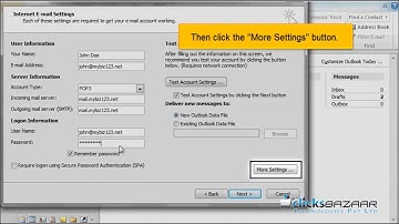 Configuring a POP email account in Outlook 2010