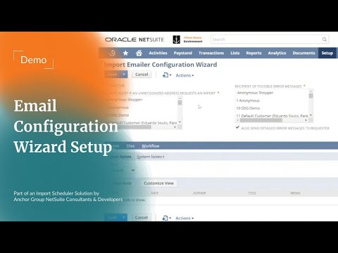 Import Scheduler Demo | Emailer Configuration Wizard
