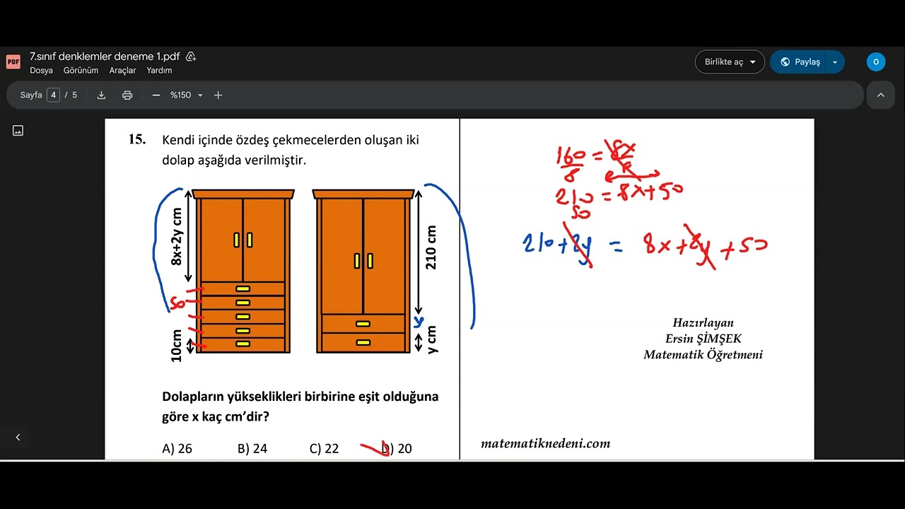 7. Sınıf Matematik | Denklem Çözme: Bilinmeyenleri Toplama & Yeni Nesil Püf Noktaları